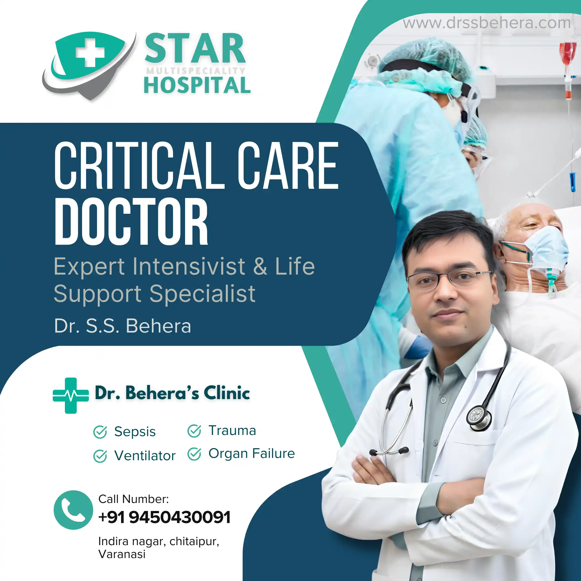 Critical Care Doctor in Varanasi Dr SS Behera ICU Specialist Star Hospital.