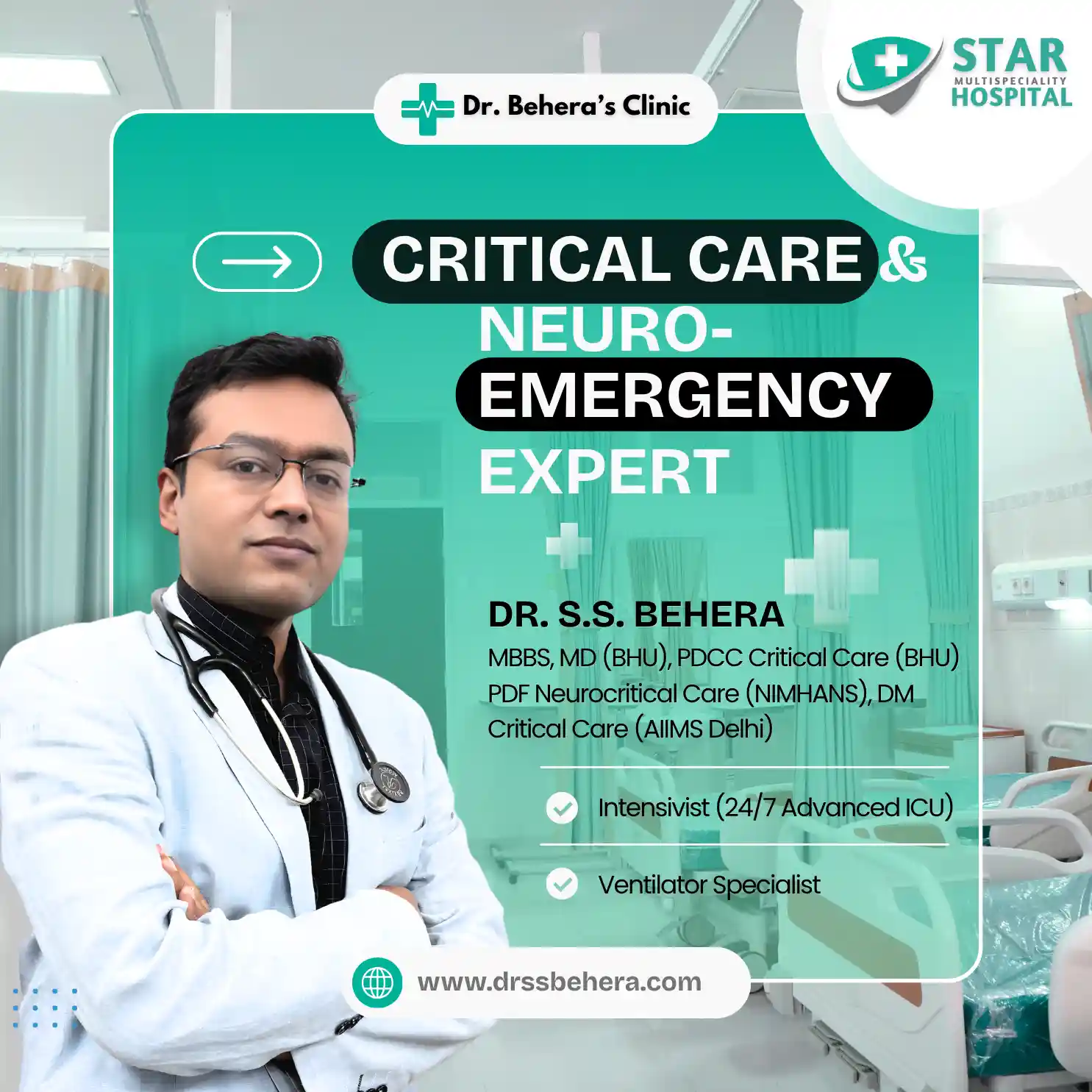 Dr SS Behera DM Critical Care Doctor in Varanasi AIIMS Trained Intensivist.